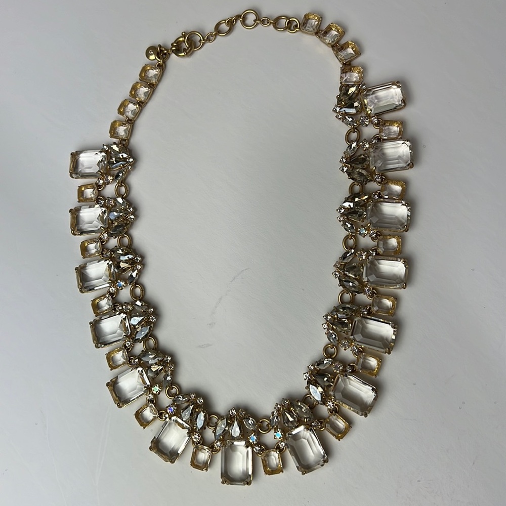 Jcrew crystal statement necklace gold